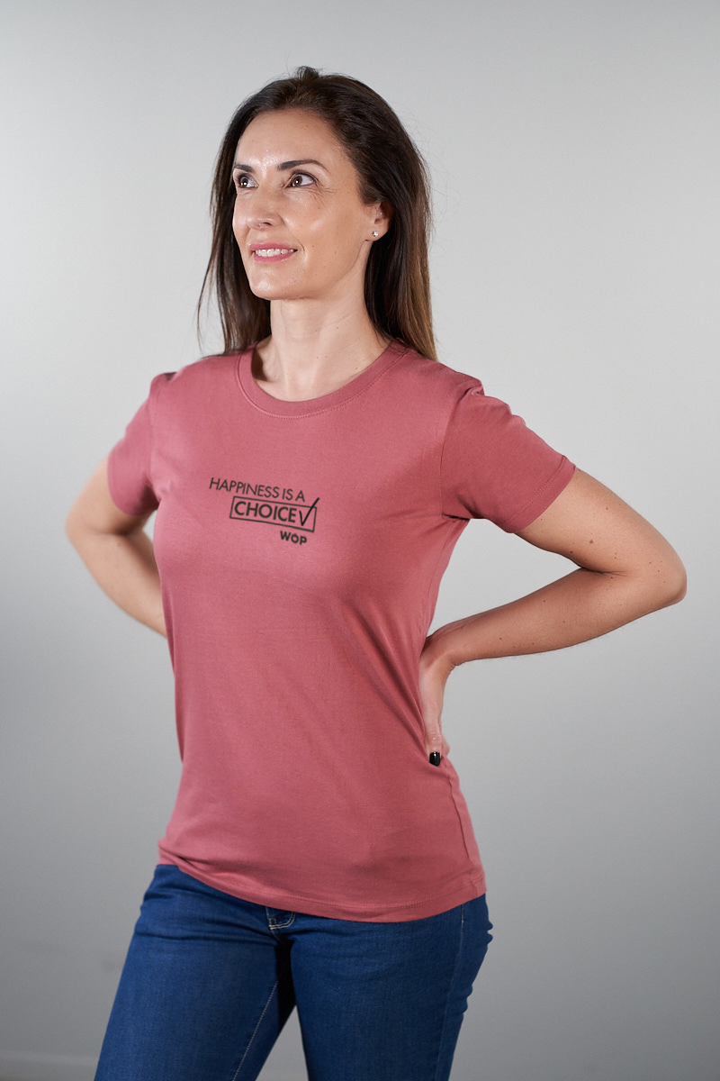 Camiseta 'Happiness is a choice' Mujer